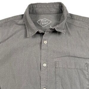 Alex Crane Button Up Shirt Mens Small Gray Organic Cotton Long Sleeve Portugal